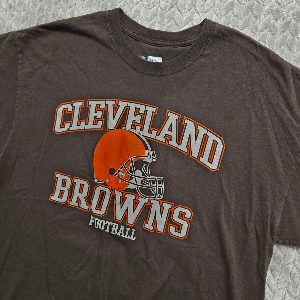 NFL Team Apparel Cleveland Browns T-Shirt‎ Mens XL Brown Graphic Helmet Football